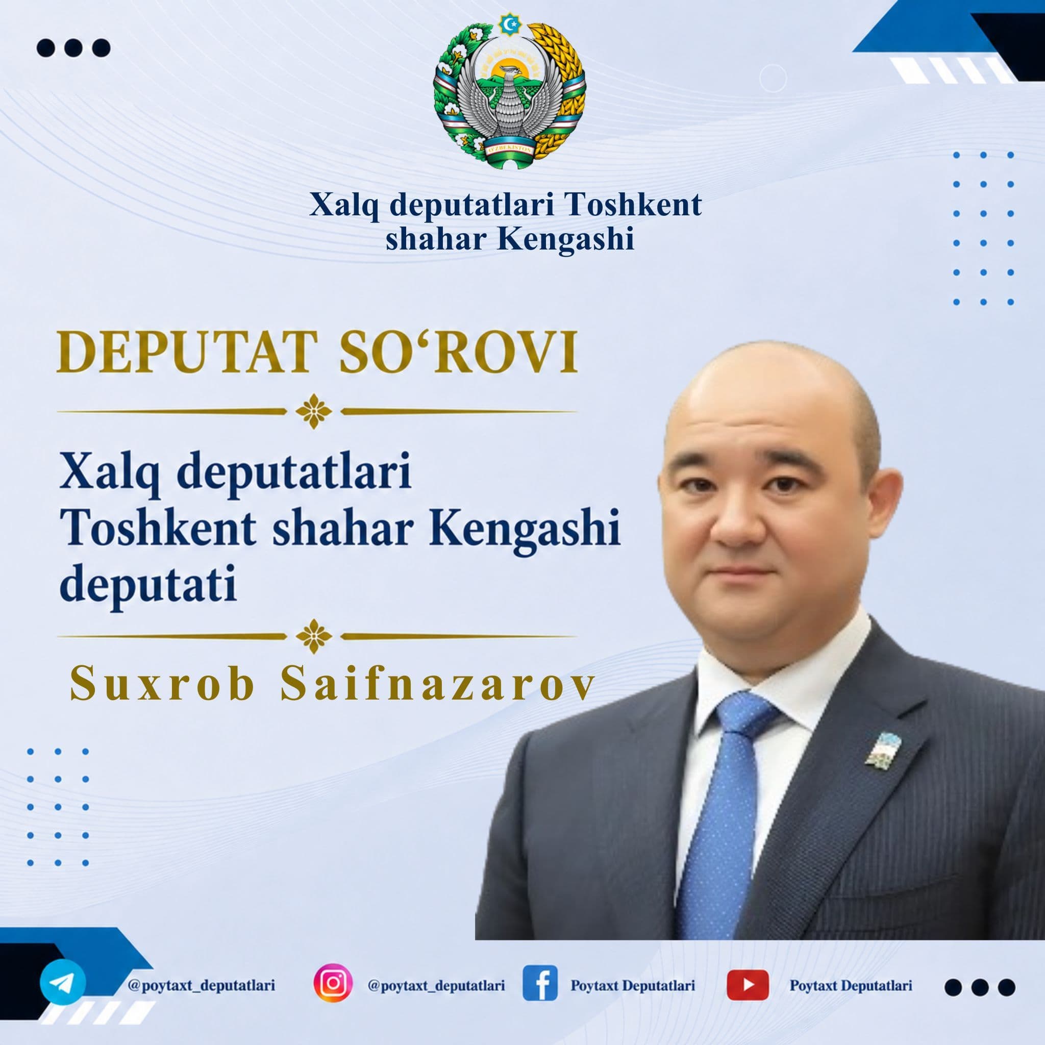 Deputatlik so‘rovi orqali Yangihayot tumanida yo‘l harakati xavfsizligi masalasi ko‘tarildi