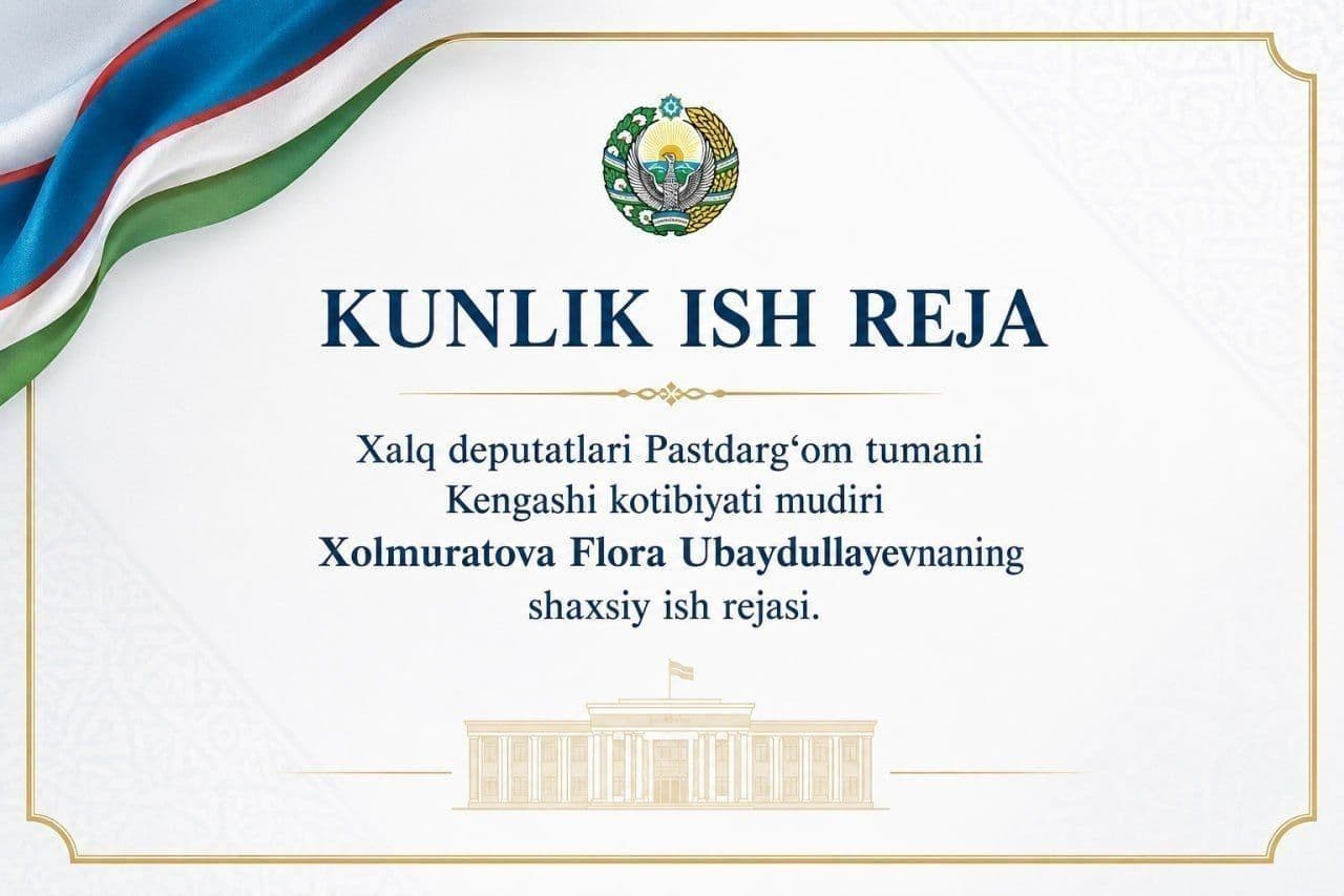 KUNLIK ISH REJASI: NAZORAT VA AMALIY FAOLIYAT